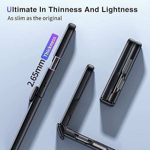 Miniatura 4 de Funda para Samsung Z Flip 4 protección de bisagra de resorte y protector de lente de cámara Llave de volumen de metal Funda protectora delgada a