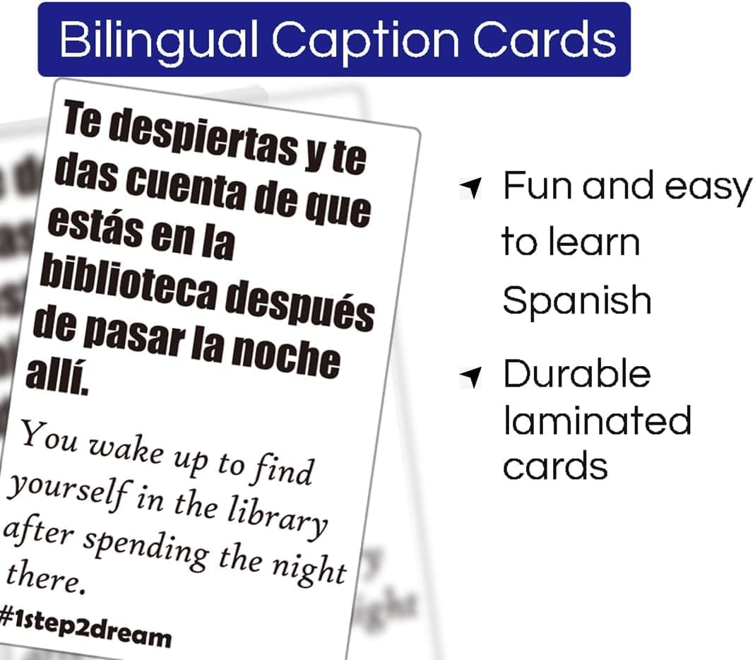 Spanish English Bilingual Meme Card Game - Fun Battle of Wits for Parties & Family | Humor Board Game for Teens & Adults | Group Play up to 5 Players