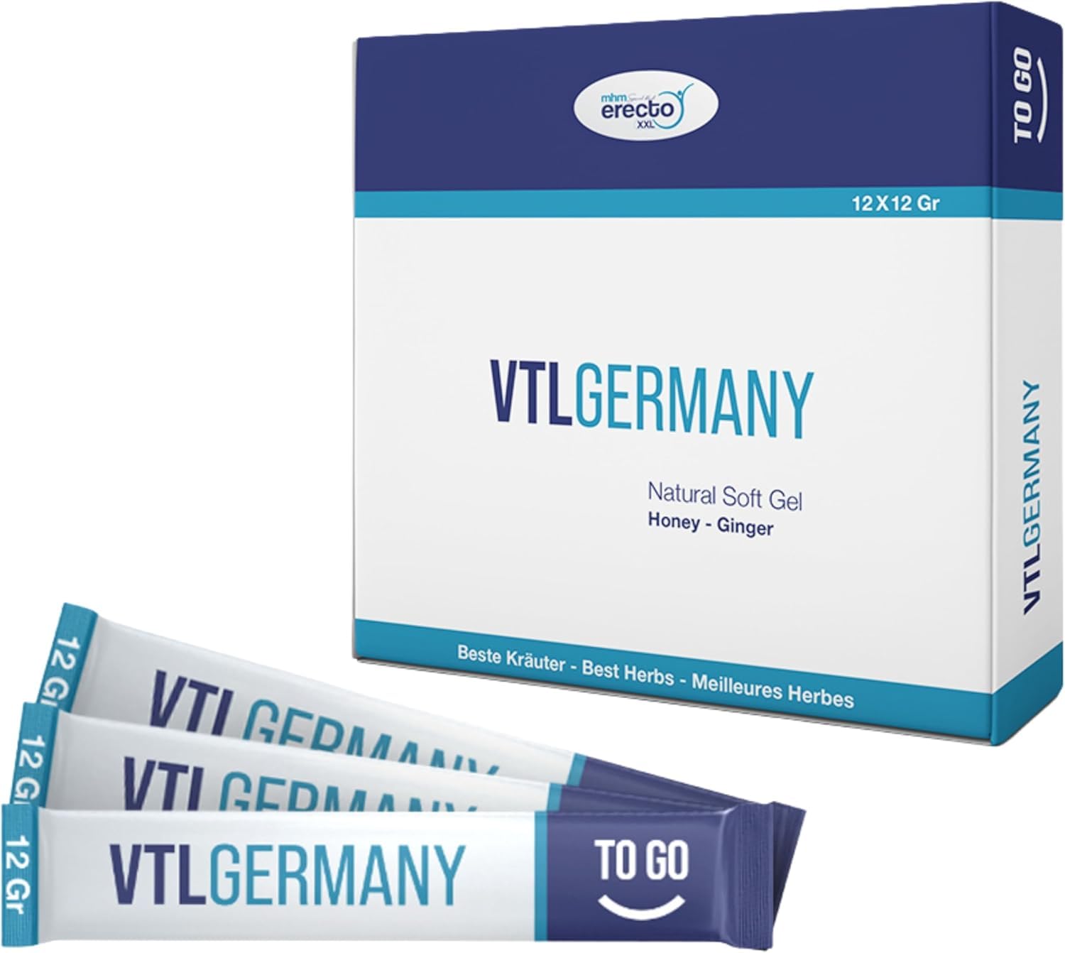 VTL Germany 12x12g Stick, Extra Stark für aktive Männer, Maca und Tribulus Herbal Gel Supplement (1 Stück)