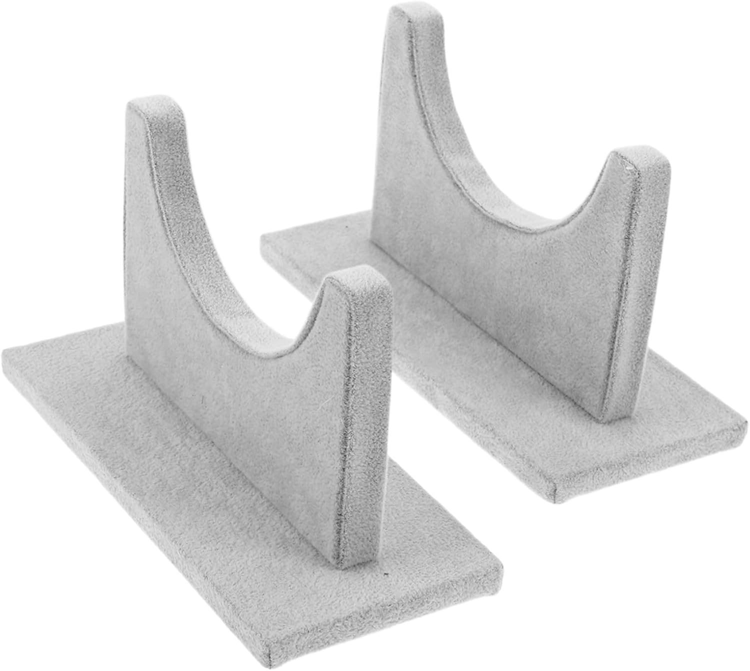 2pcs Velvet Jewelry Holder Stand with Single Groove Base for Bracelets