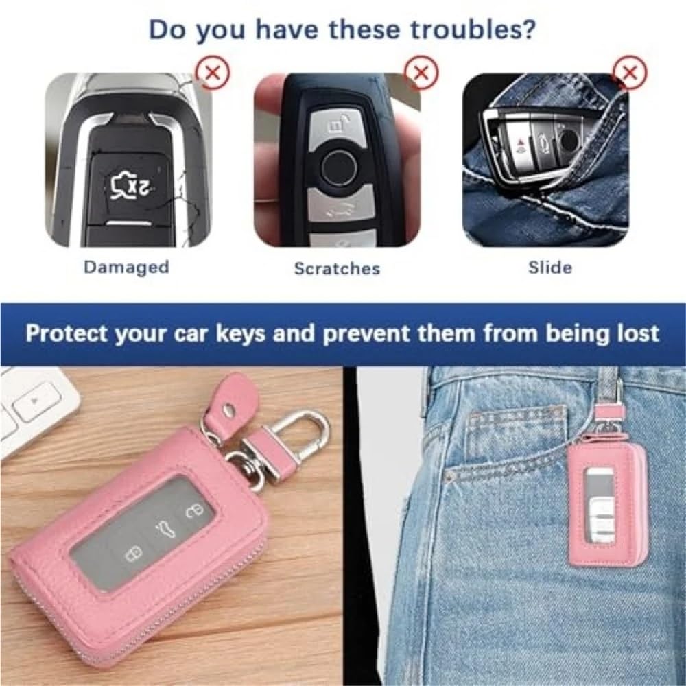 Funda Protectora para Llave de Coche A+, con Metal Rosa Funda metálica para Llavero de Coche