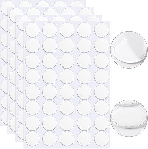 JANYUN 280 calcomanías de puntos adhesivos de doble cara, masilla redonda extraíble transparente para colgar en la pared, sin rastro, impermeable,