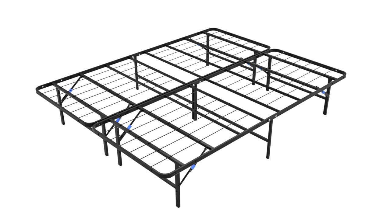 Nestl Foldable Split King Platform Bed Frame, Metal Foundation with 13 Inch Under Bed Storage