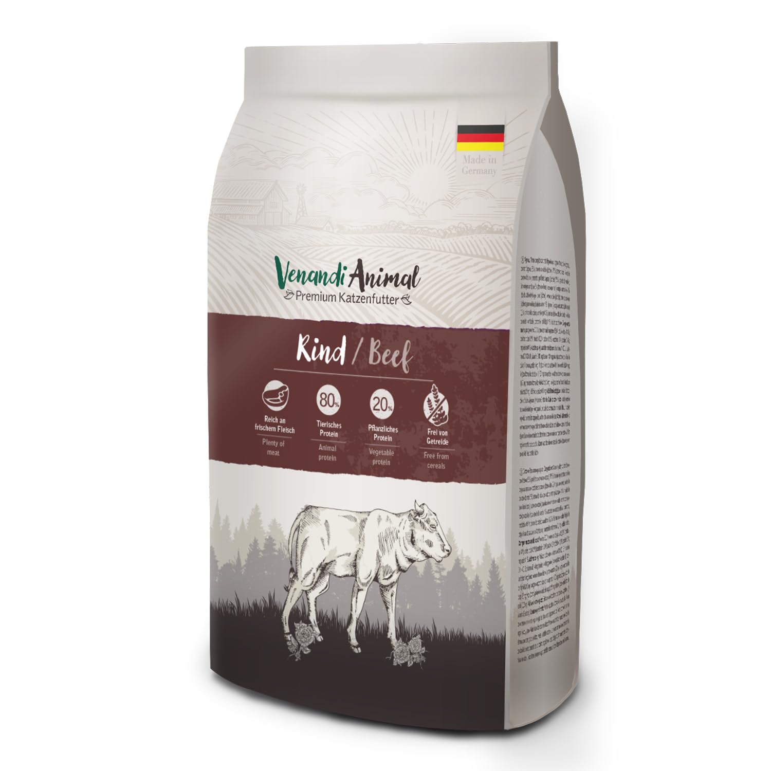 Venandi Animal - Premium dry cat food - beef, 1 pack (1 x 6.5kg), grain-free with lots of fresh meat — image 1