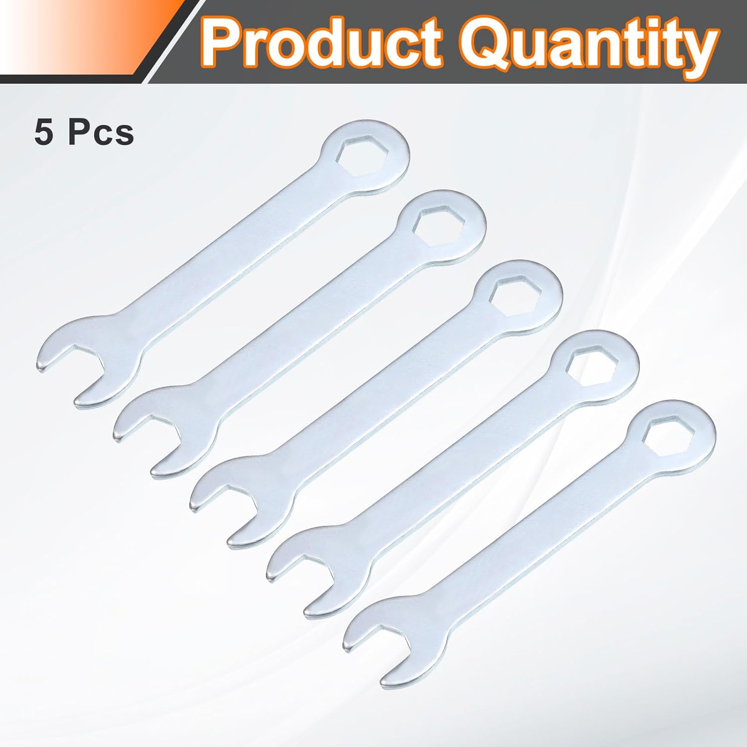 HARFINGTON 5pcs Double Open End Thin Wrench 10mm x 10mm Metric Super Thin Small Flat Head Wrench Galvanizing Open Ended Spanner for Automotive Repair Furniture Assembly