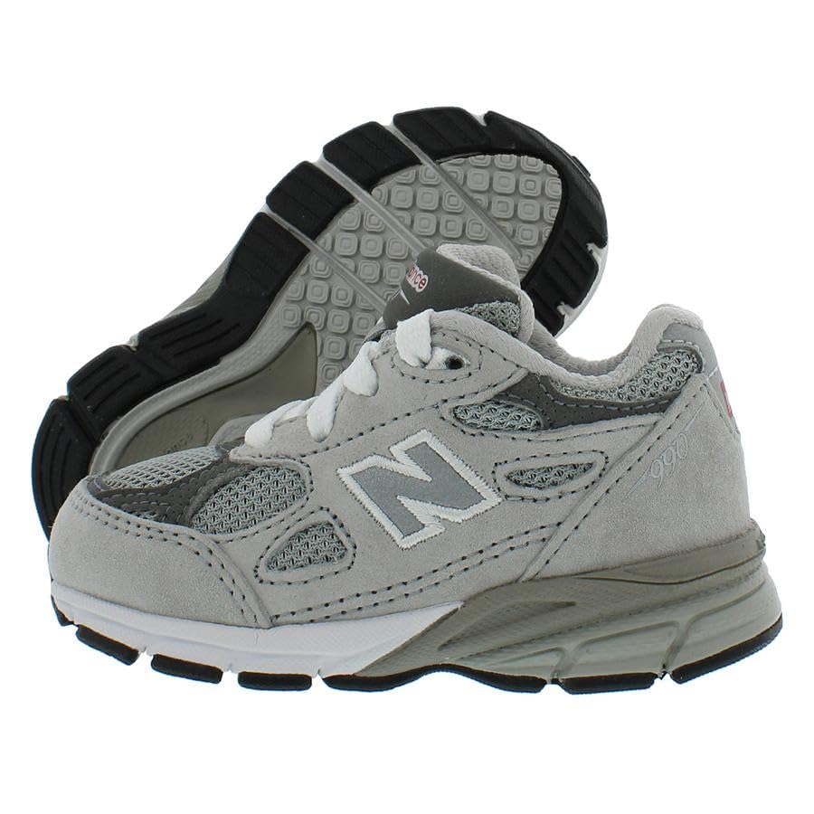 Image of New Balance 990 v3 Infant /Toddler Shoes Size 8, Color: Grey /Grey /Cement Grey