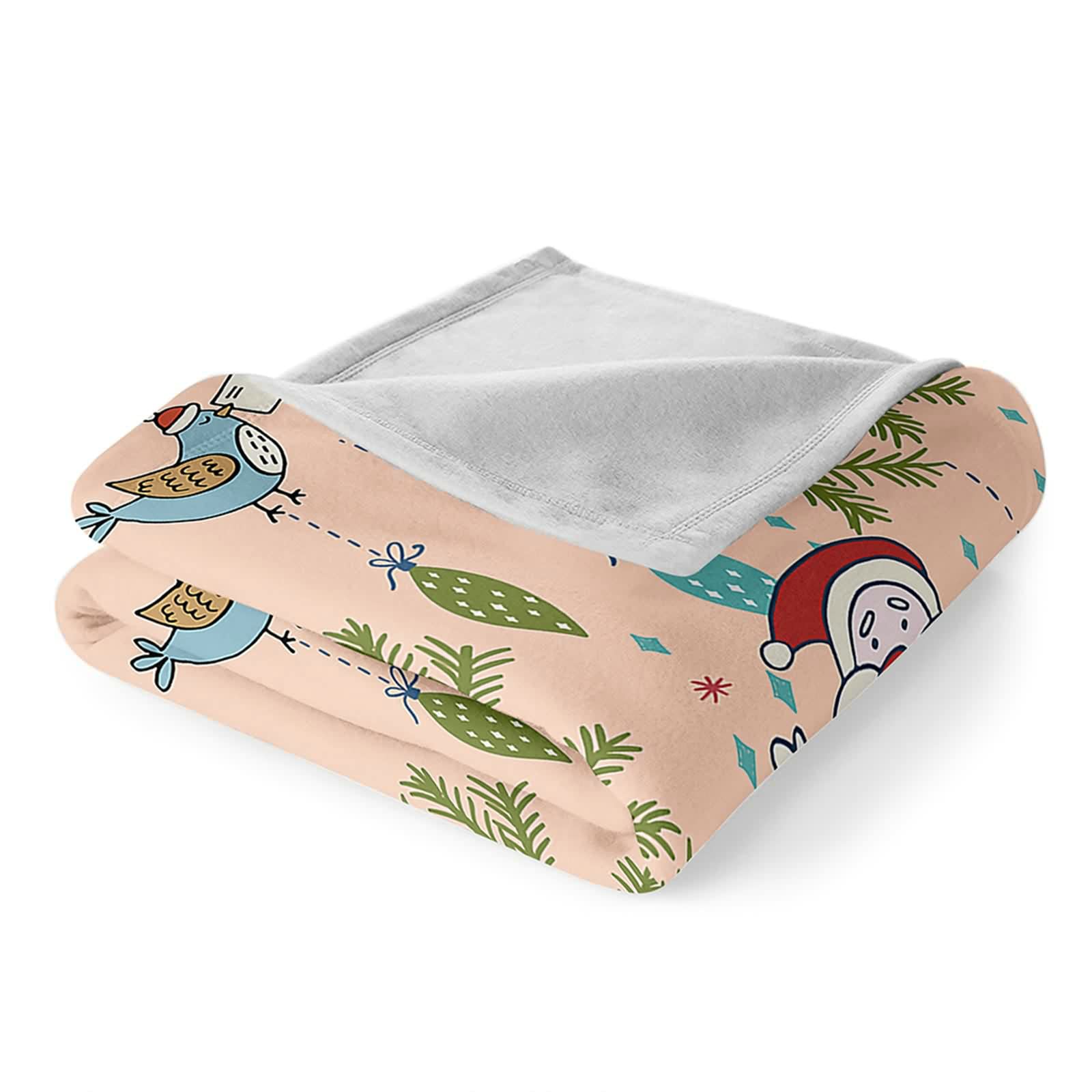Aeici Manta polar, manta impresa para niños 180 x 240 cm Papá Noel con hojas de pino y bolas de Navidad decoración navideña manta de sofá regalo de invierno para adultos y niños