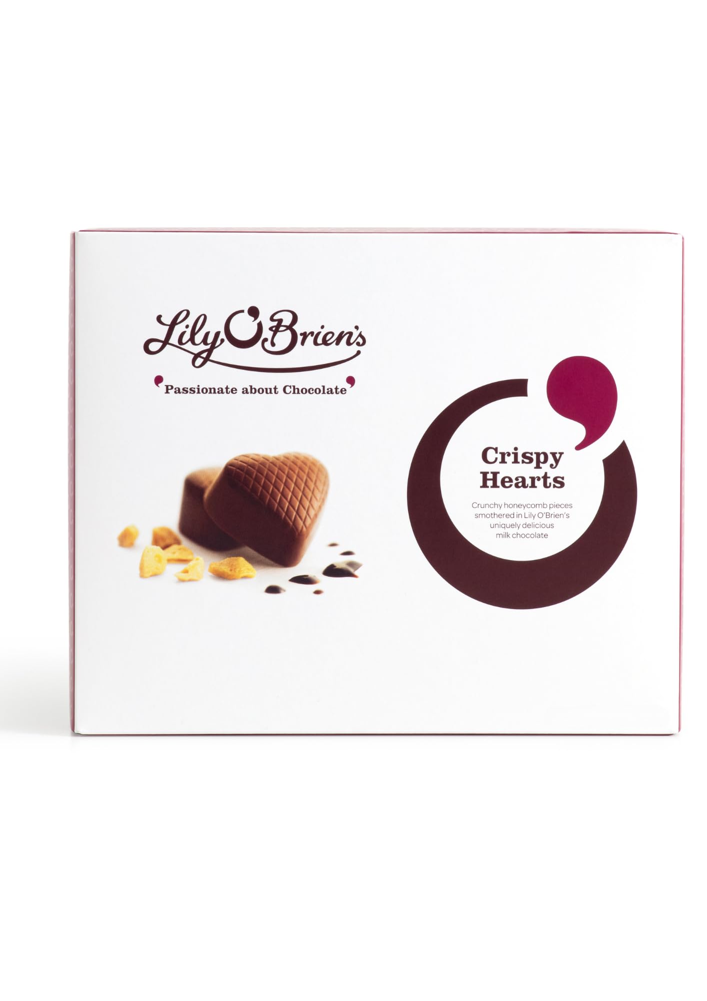 Lily O'Brien's Honeycomb Crispy Hearts 137g - Delicious combination of Honeycomb and Crispies blended together with Milk Chocolate - Gift - Treat - Sharing - Thank you - Birthday - Valentines
