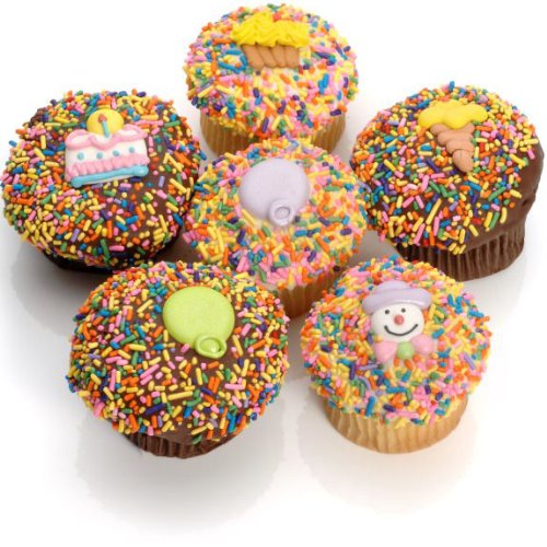 Birthday Belgian Chocolate Gourmet Cupcakes- 6 Pack