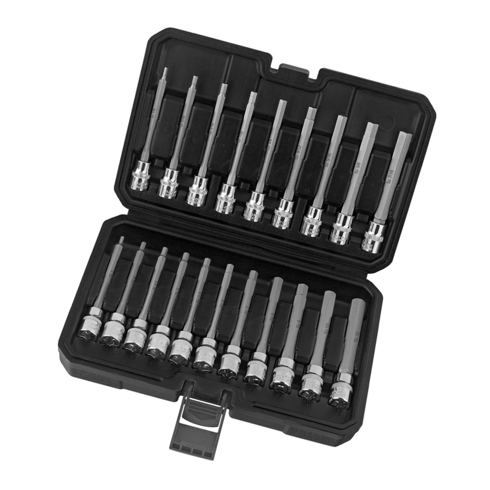 Juego de llaves Allen de eje largo profesional, 20 unidades de 3/8 pulgadas para tamaño métrico y británico de 3 mm a 12 mm, juego de llaves Allen largas métricas y británicas