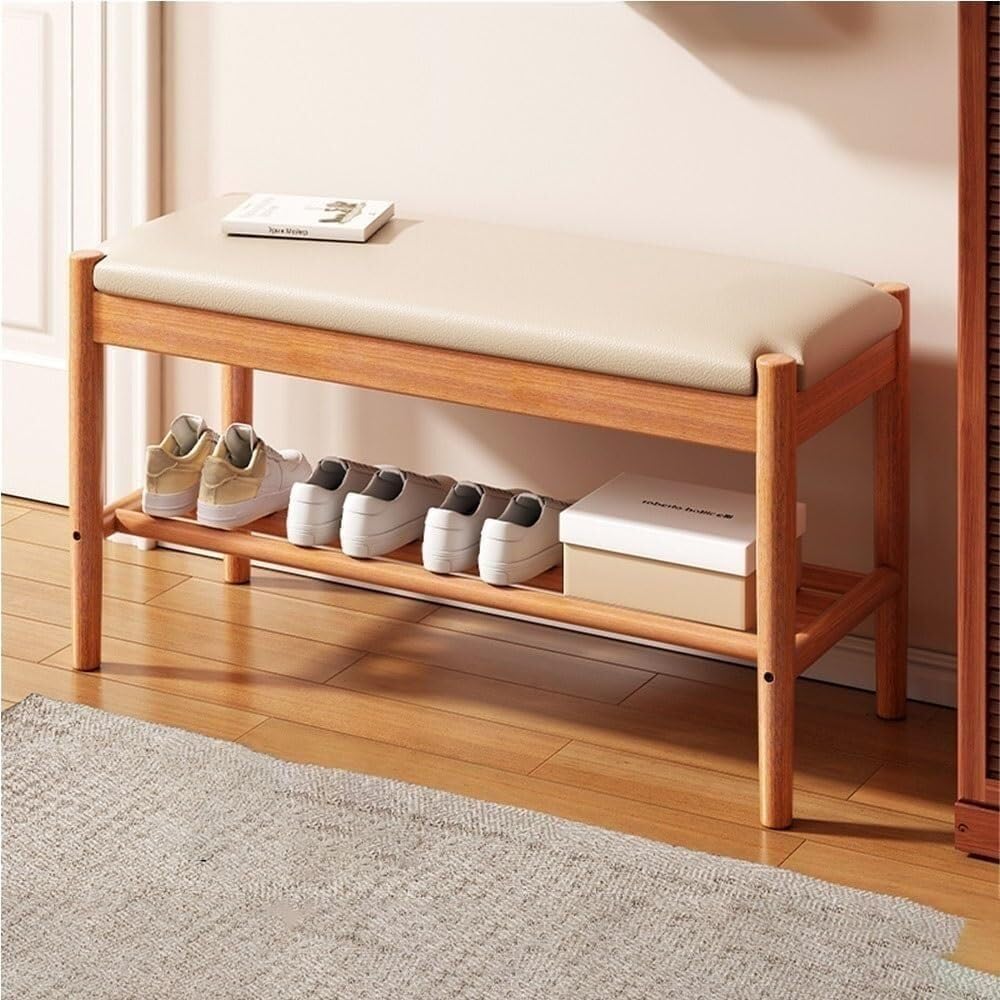 SDCFFC Shoe Changing Stool with Integrated Shoe Rack Entrance Bench with Soft Cushion Compact Design for Hallway Bedroom Foyer,Ideal for Home