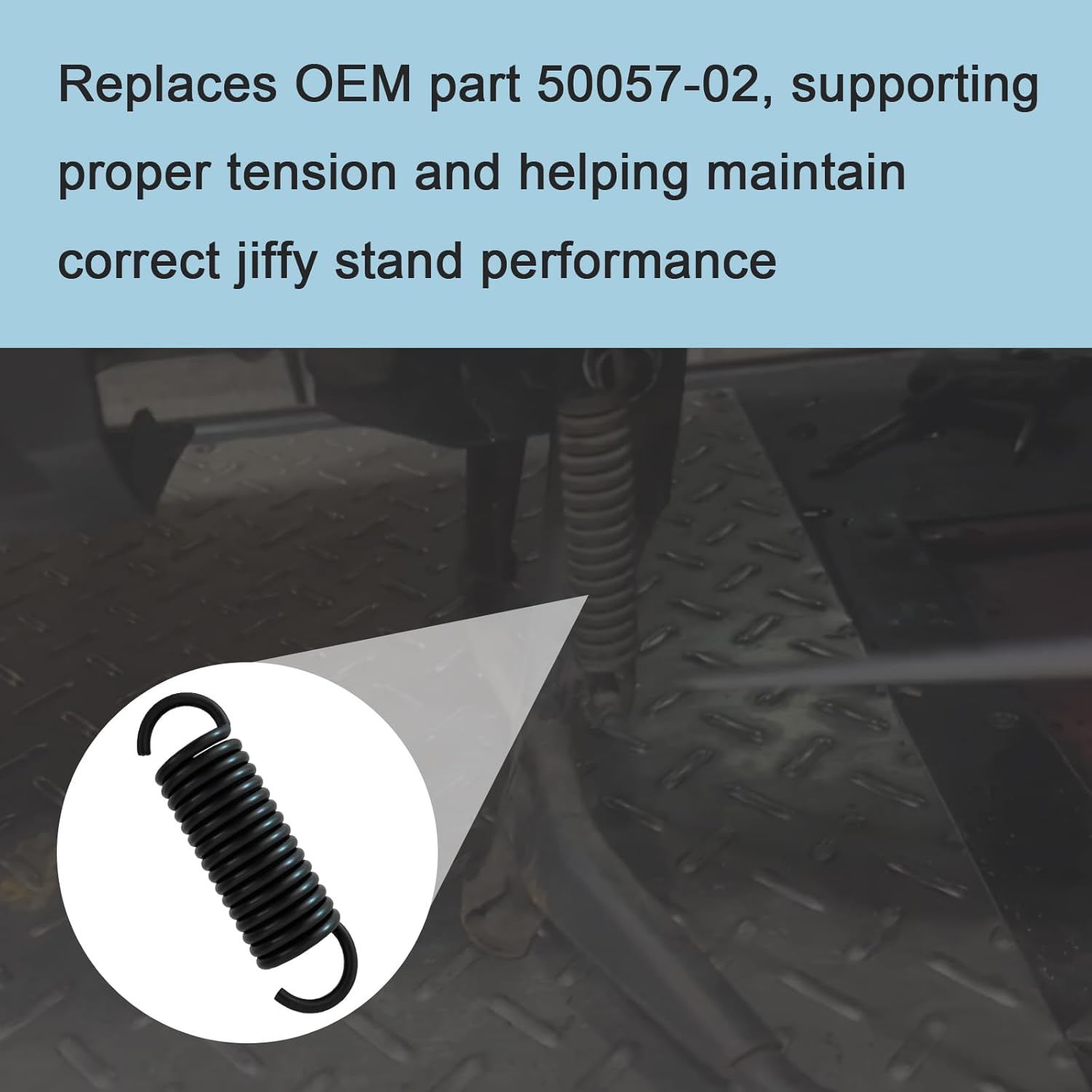 3.5" Kickstand Spring Compatible with Harley Dyna 2002–2017 FXD FXDF FXDL FXDB FXDC FLD FXDWG, Jiffy Stand Replacement Spring for Fat Bob/Low Rider/Street Bob – Replaces 50057-02 (black)