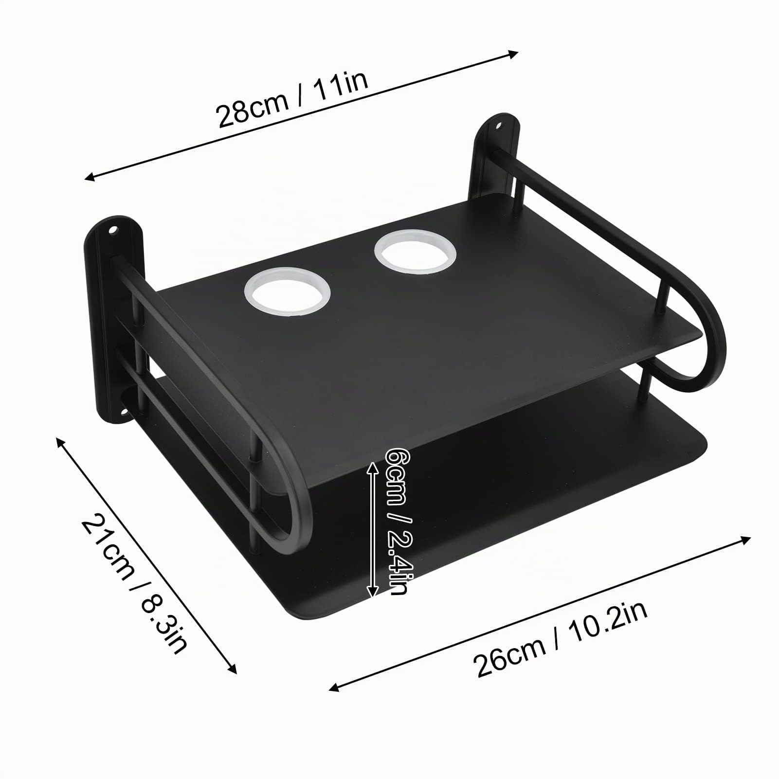 Support Mural Flottant à Double Couche, Boîte de Rangement pour Routeur Wifi Double Sans Fil, Support Mural pour Support de Stockage TV pour Chambre à Coucher, Salon