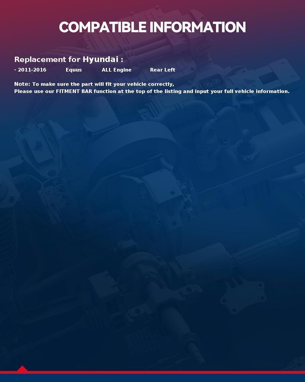 KAX Air Spring Kit Rear Left for Hyundai Equus 2011-2016, Load Support up to 5000lbs, OE Replacement, Easy Installation