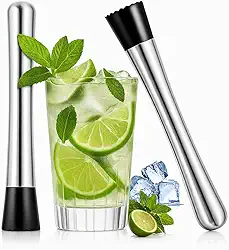 Kit 2 Socadores de Drinks Yab em Metal para Caipirinha e Drinks Amassador de Frutas para Bar e Cozinha Design Resistente Alta Durabilidade Ideal para Copos e Preparos de Drinks