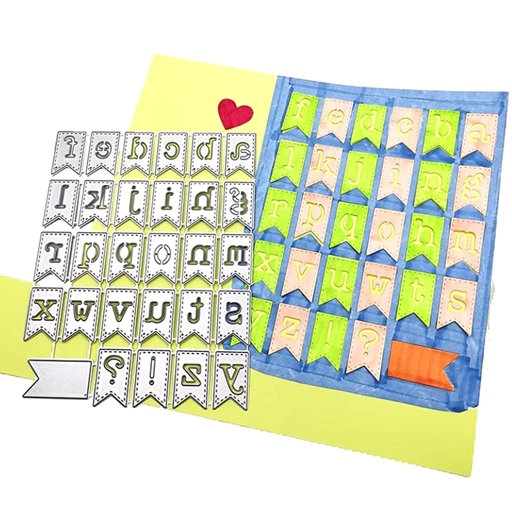 Alphabet Flags Metal Die Cuts, Cutting Dies for Card Making Clearance, Embossing Dies for Scrapbooking, DIY Album Paper Cards Decoration Mold