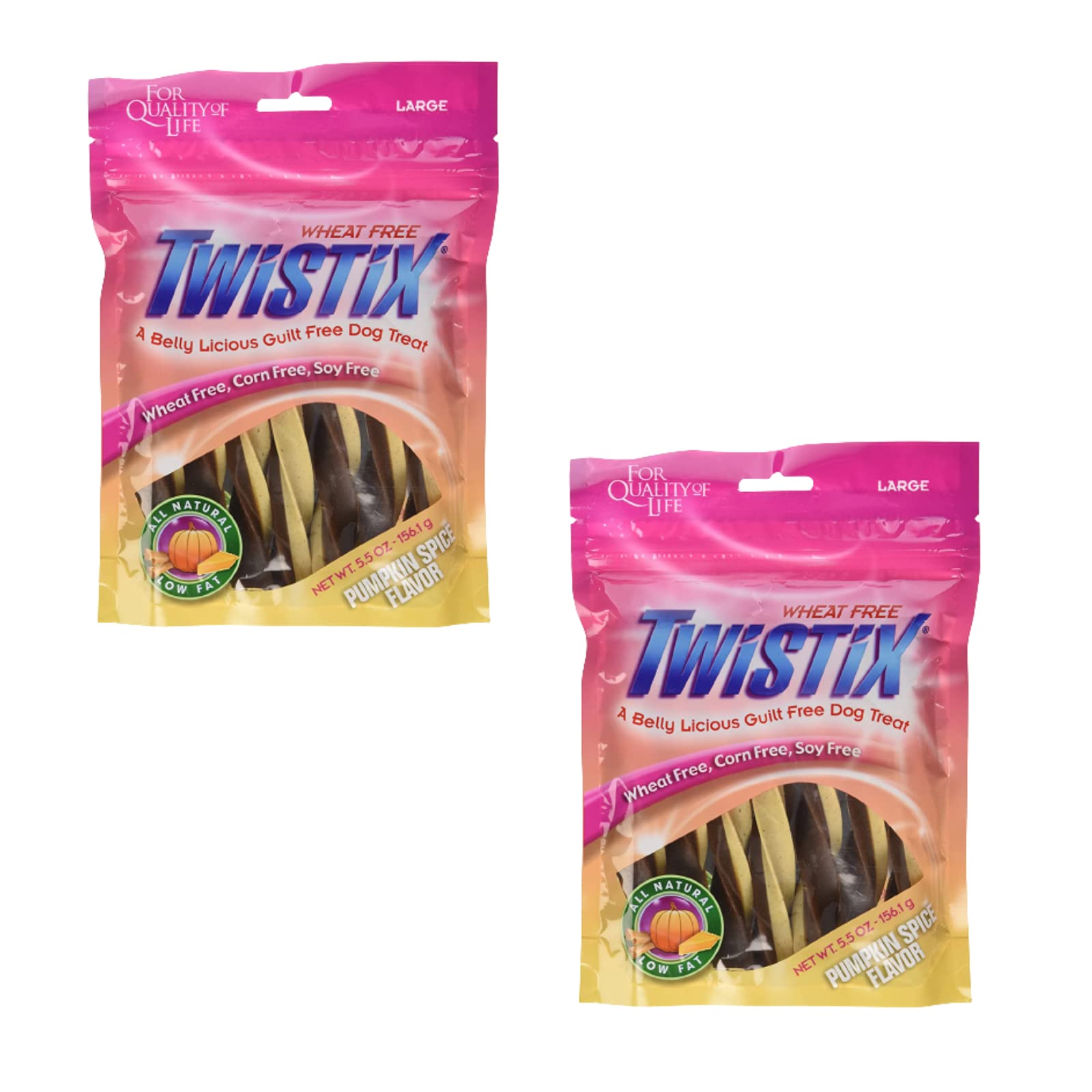 Twistix Canister Twisted Dental Dog Treats with Pumpkin Spice Flavour for Dog’s Daily Dental Hygiene Dog Treat for Fresh Breath and Clean Teeth, Large Pack of 2 (B098L48WJ2) Amazon Price History, Amazon Price Tracker