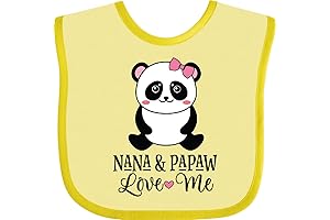 Nana and Papaw Love Me Banana Panda Baby Bib