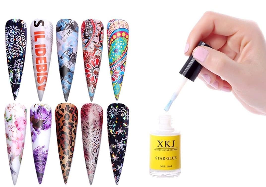 star glue for nail foil Art Adhesive & Foil Sticker Nail Transfer Tips Decorations-picture-53