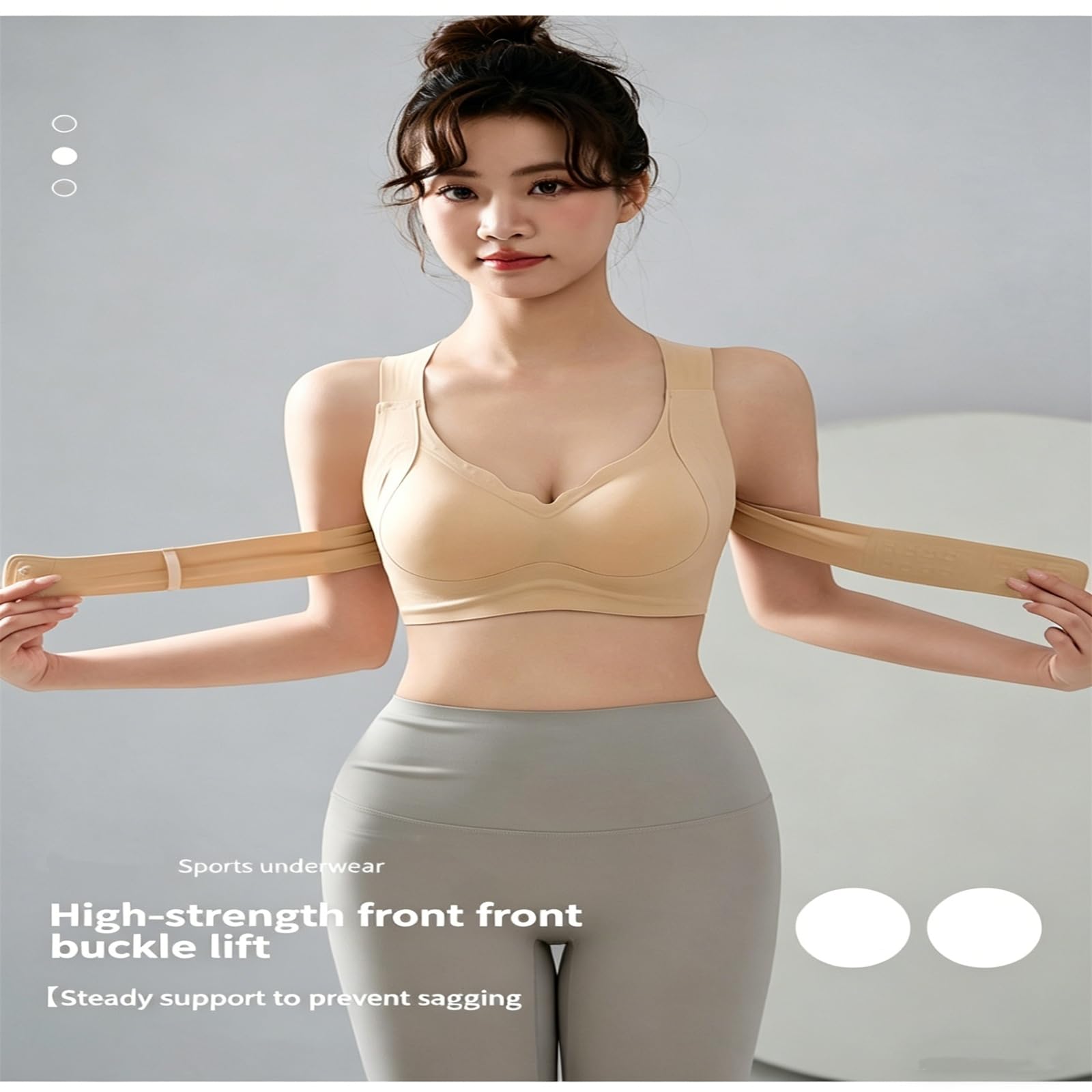 Sujetador corrector de levantamiento con hebilla frontal, figura completa, para mujer, postura de alto apoyo, cobertura completa, sin costuras, push up, sin aros