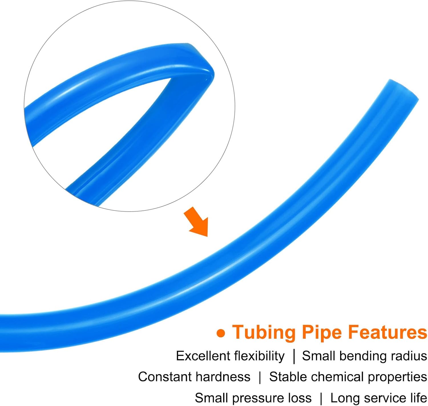 HARFINGTON Pneumatic Tubing Pipe Pu Hose 14mm OD x 10mm ID 10 Meters(32.8 FT) Air Compressor PU Polyurethane Line Hose Tube for Air Compressor Water Fluid Transfer, Blue