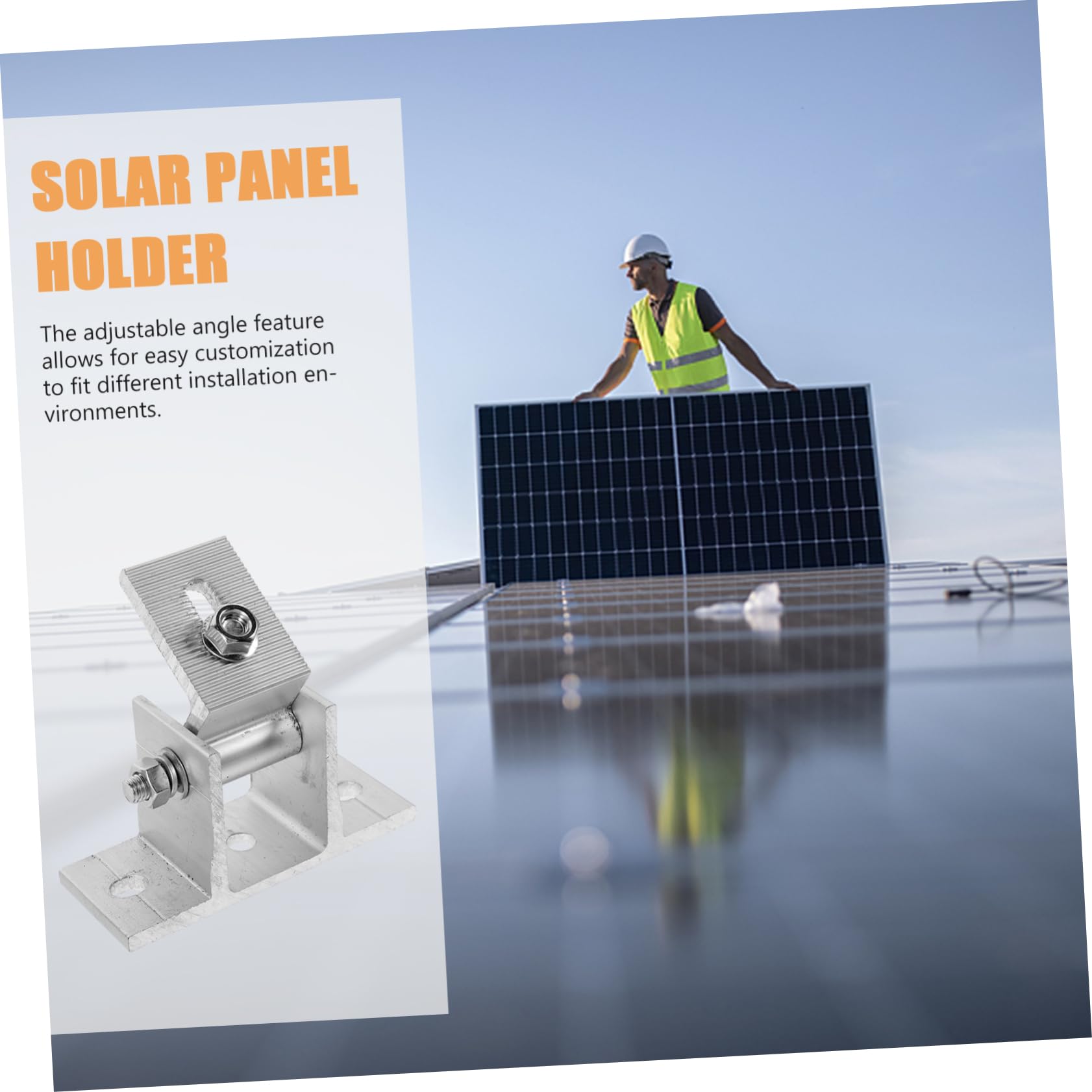 Sewroro Soporte para Panel Solar 4 Piezas Almohadillas de Goma de Aleación de Aluminio Ajustable Estructura Estable y Tornillos para Montaje en Exteriores