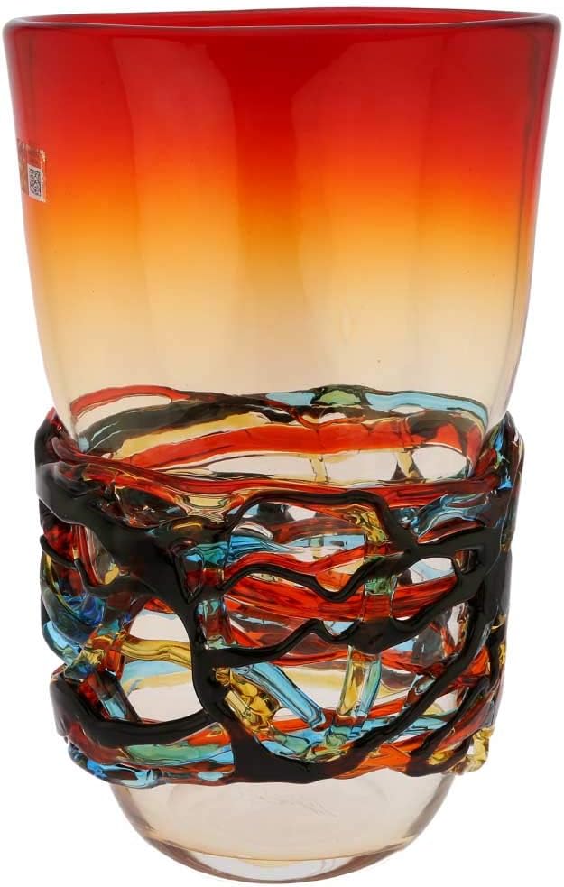 Glass Of Venice Murano Glass Vesuvio Oval Vase