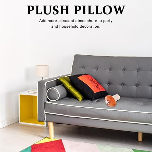 Miniatura 8 de Almohada de hongo, almohada de felpa suave de hongos shiitake de 7.48 pulgadas, cojín decorativo acogedor para sala de estar, dormitorio de niños y