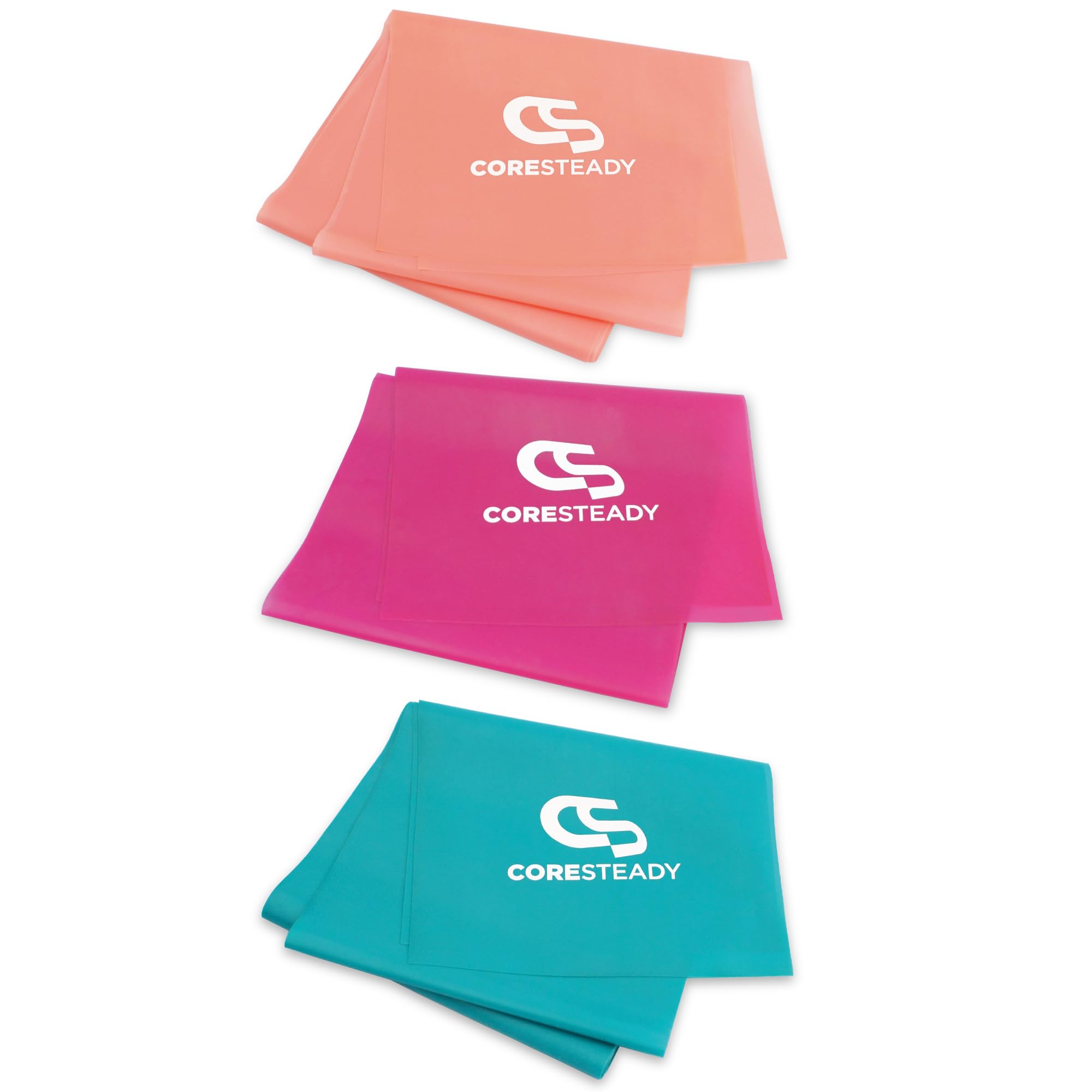 CoresteadyResistance Band For Men & Women - Exercise Band to Build Strength, Flexibility, Muscle & Tone - For Fitness, Stretching, Pilates, Physio & Yoga - With Exercise e-Guide