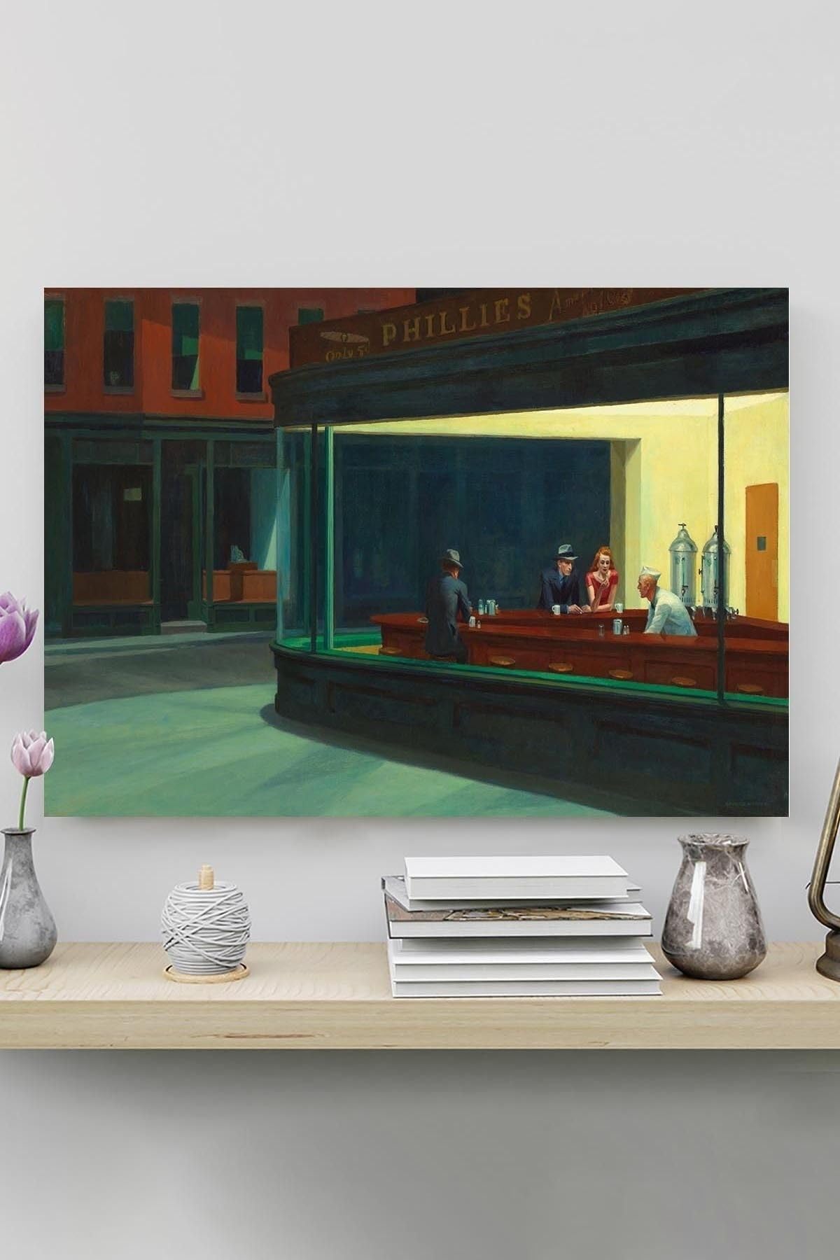 Postermanya (pster20123) Nighthawks - Gece Kuşları - Edward Hopper Sanatsal Poster 80 x 115