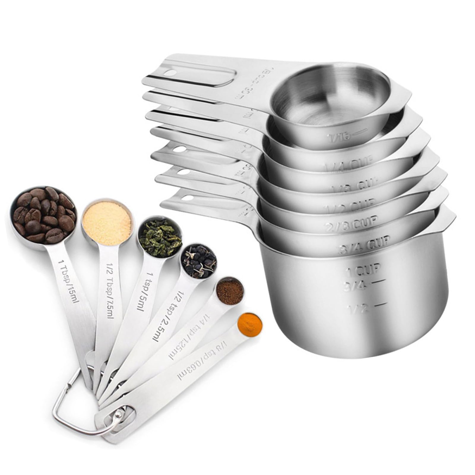 JDNH Multifunctional Kitchen Measuring Spoon Set Professional Measuring Tool with Engraved Measurements for Cooking Use Spices Jar Spoons