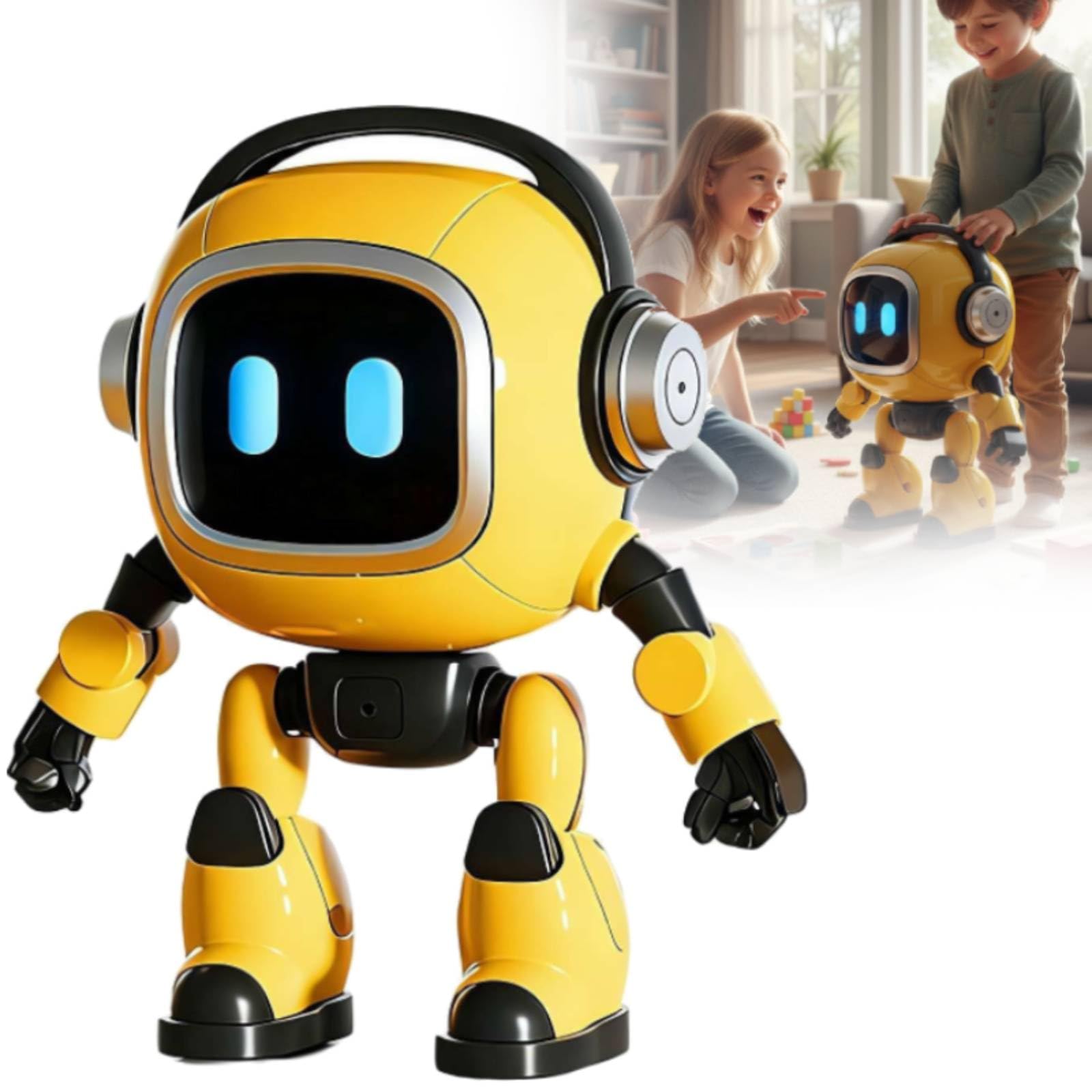 Ai Robot, Emo Robot Toys, Smart Programmable RC Robots, Intelligent Interactive Learning Toy, Multifunctional Emotion Companion Intelligent Robots Table Toy Gifts for Girls & Boys