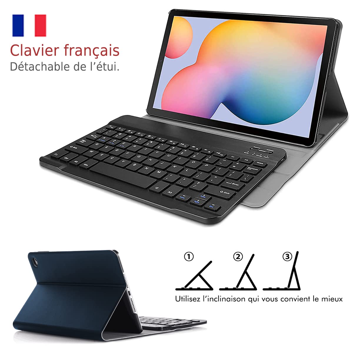 Étui Slim + Clavier Karylax Pour Lenovo Tab P11 / P11 Plus (2021) - Bleu, Neuf