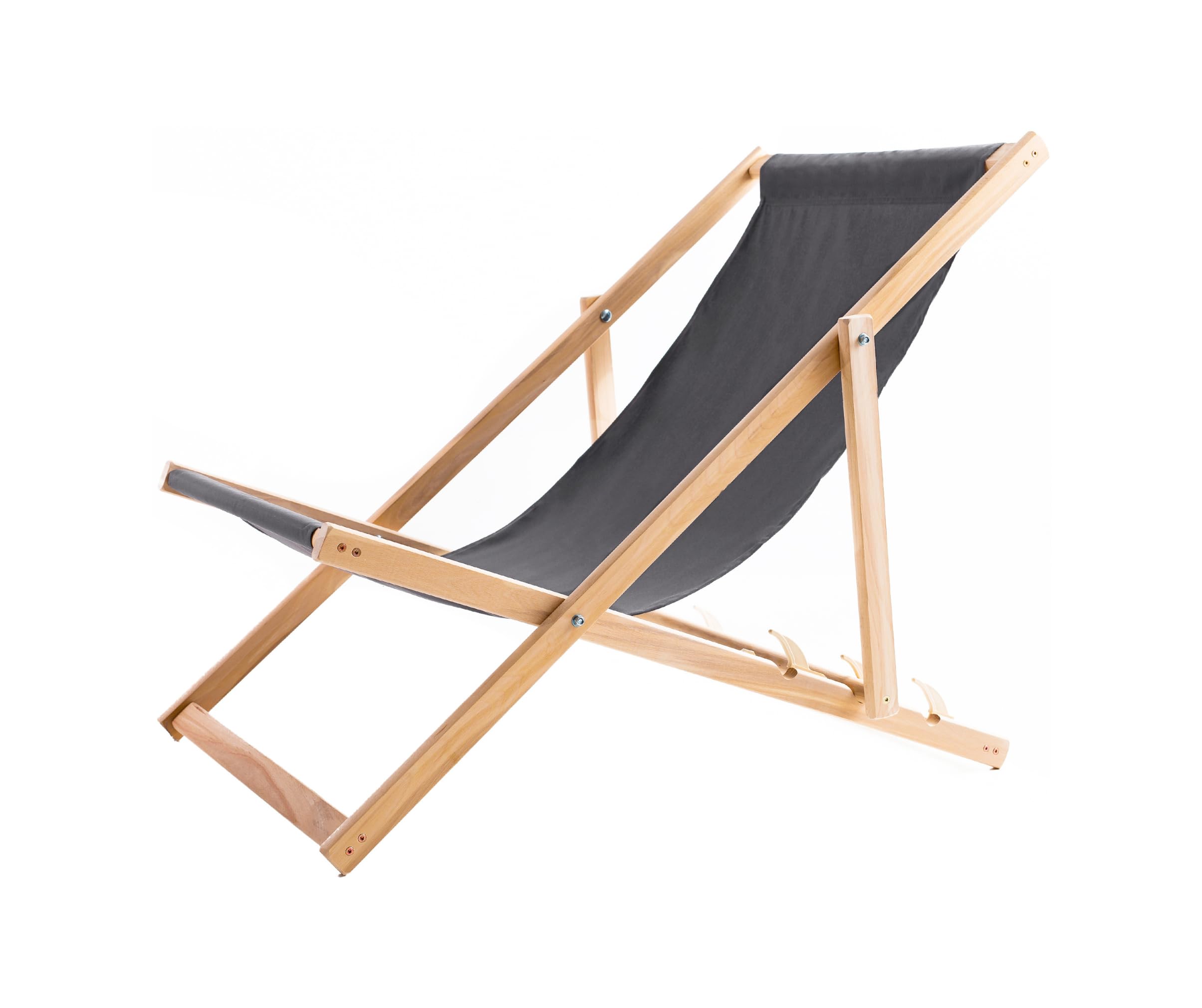 Set di 2 sedie a sdraio pieghevoli – sdraio da giardino pieghevole fino a 120 kg, legno di faggio – schienali regolabili a 3 livelli