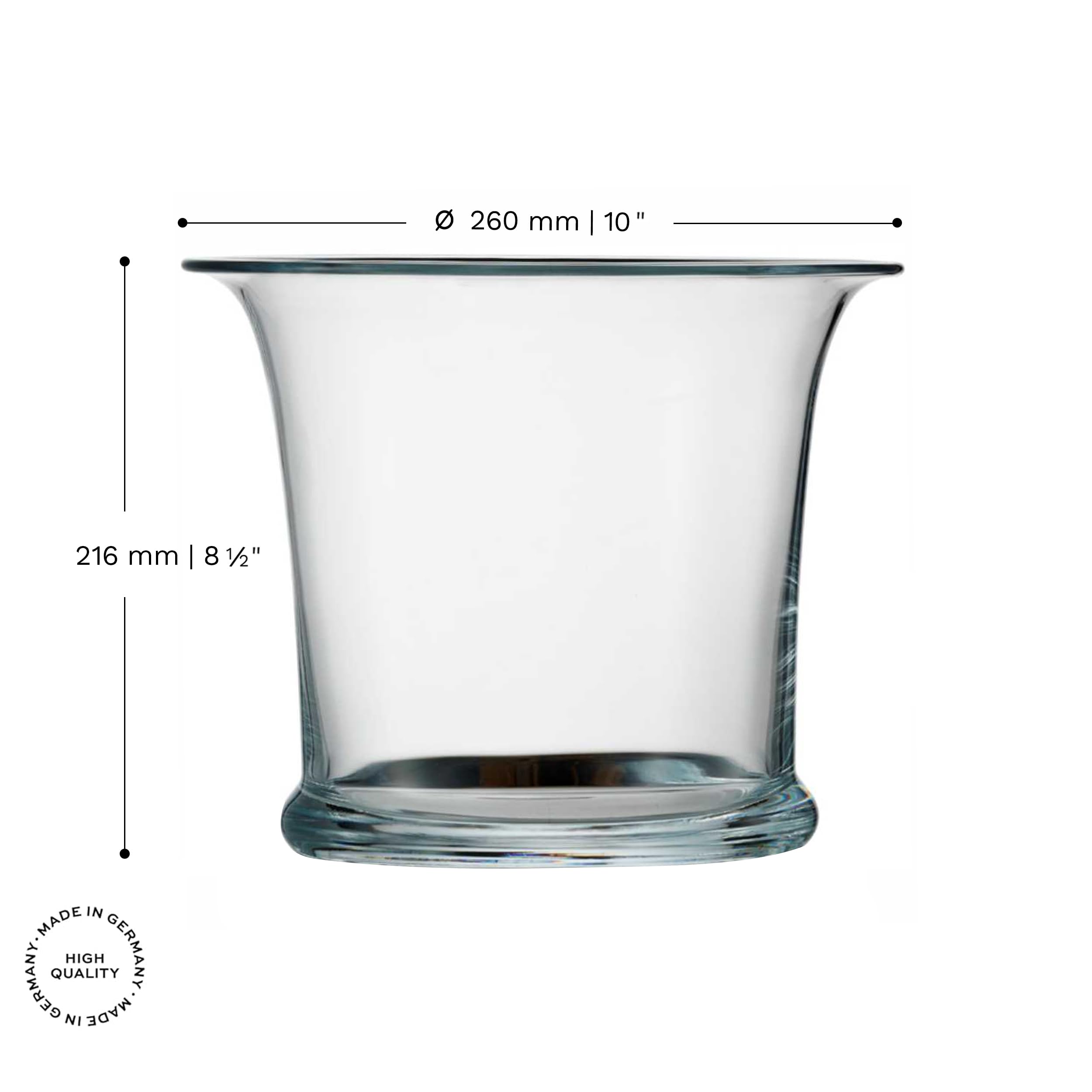 Stölzle Lausitz Enfriador de Vino & Champán Classic Ø 26 cm – Elegante Cubitera de Cristal Soplado – Apto para Lavavajillas & Fabricado en Alemania