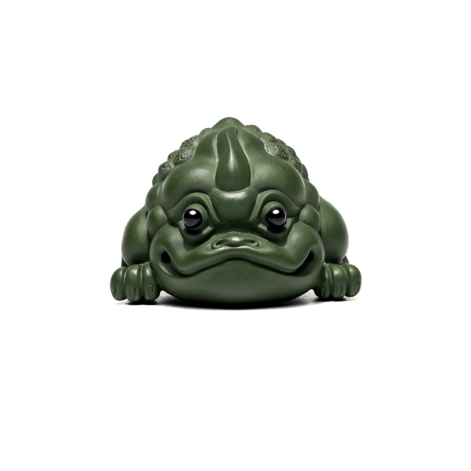 Estatua/Decoración de sobremesa Estatua Arena púrpura hecho a mano ornamentos de sapo de oro de ruyi de tres patas for té de té de té de oro de tres patas adornos de rana de dinero feng shui adornos v