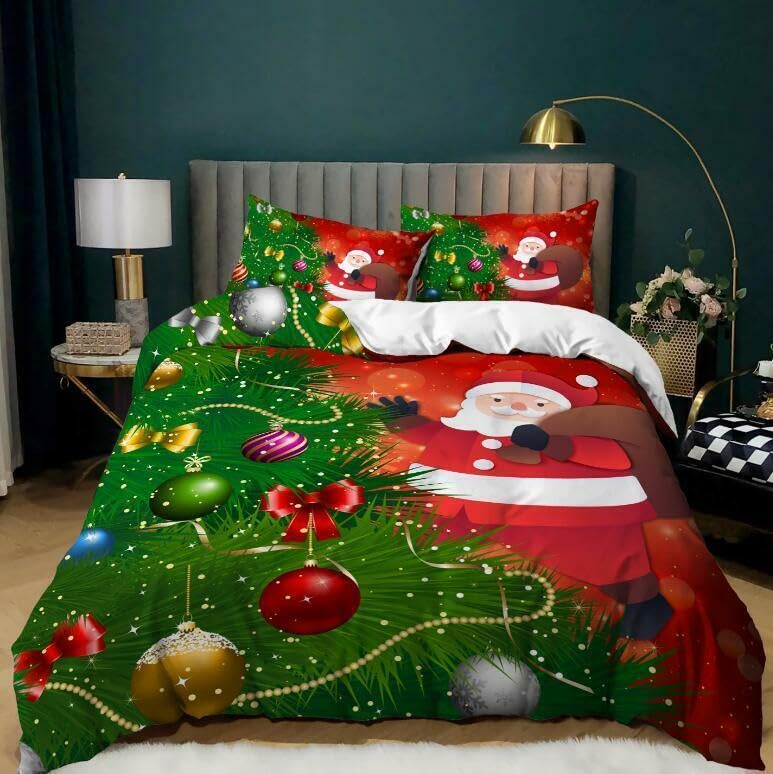 Parure de lit 240x260 vert en microfibre avec 2 taies d'oreiller 65x65 cm