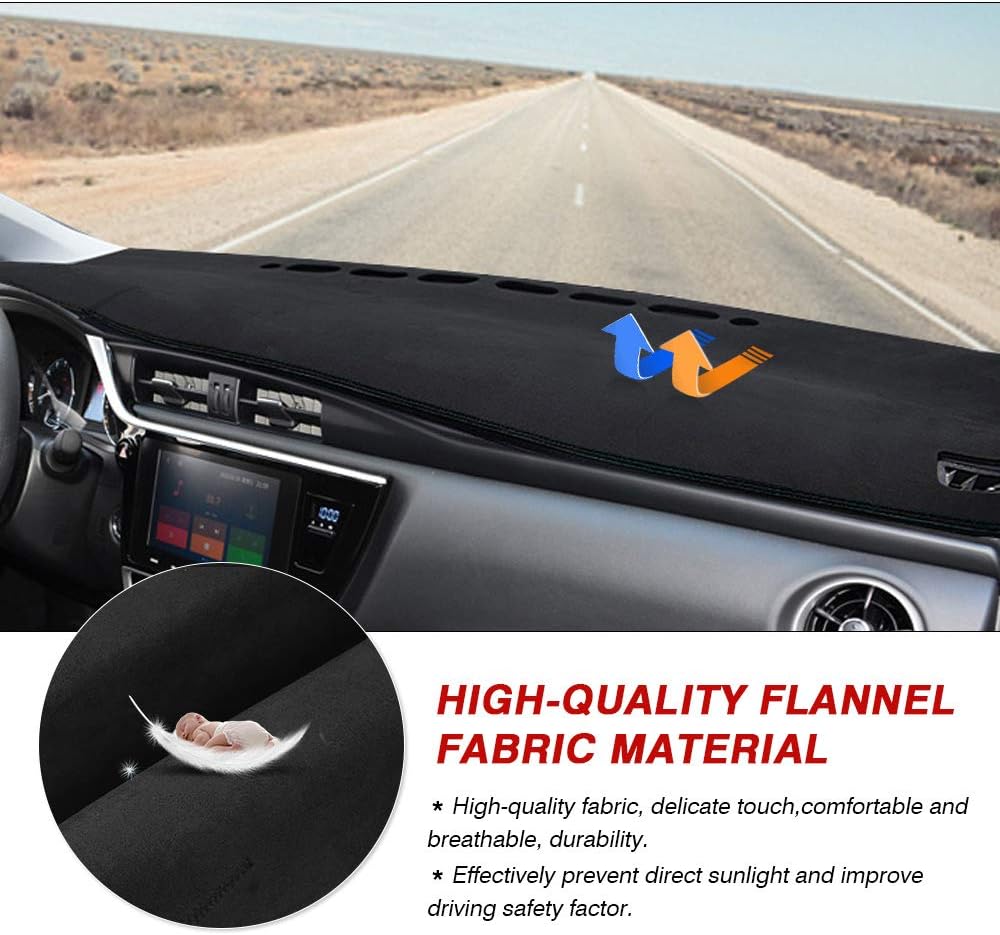 CARTIST Dashboard Cover Mat for 2014-2018 Toyota Corolla Accessories Dash Cover Flannel Dash Mat Sunshade Glare UV Rays Protector