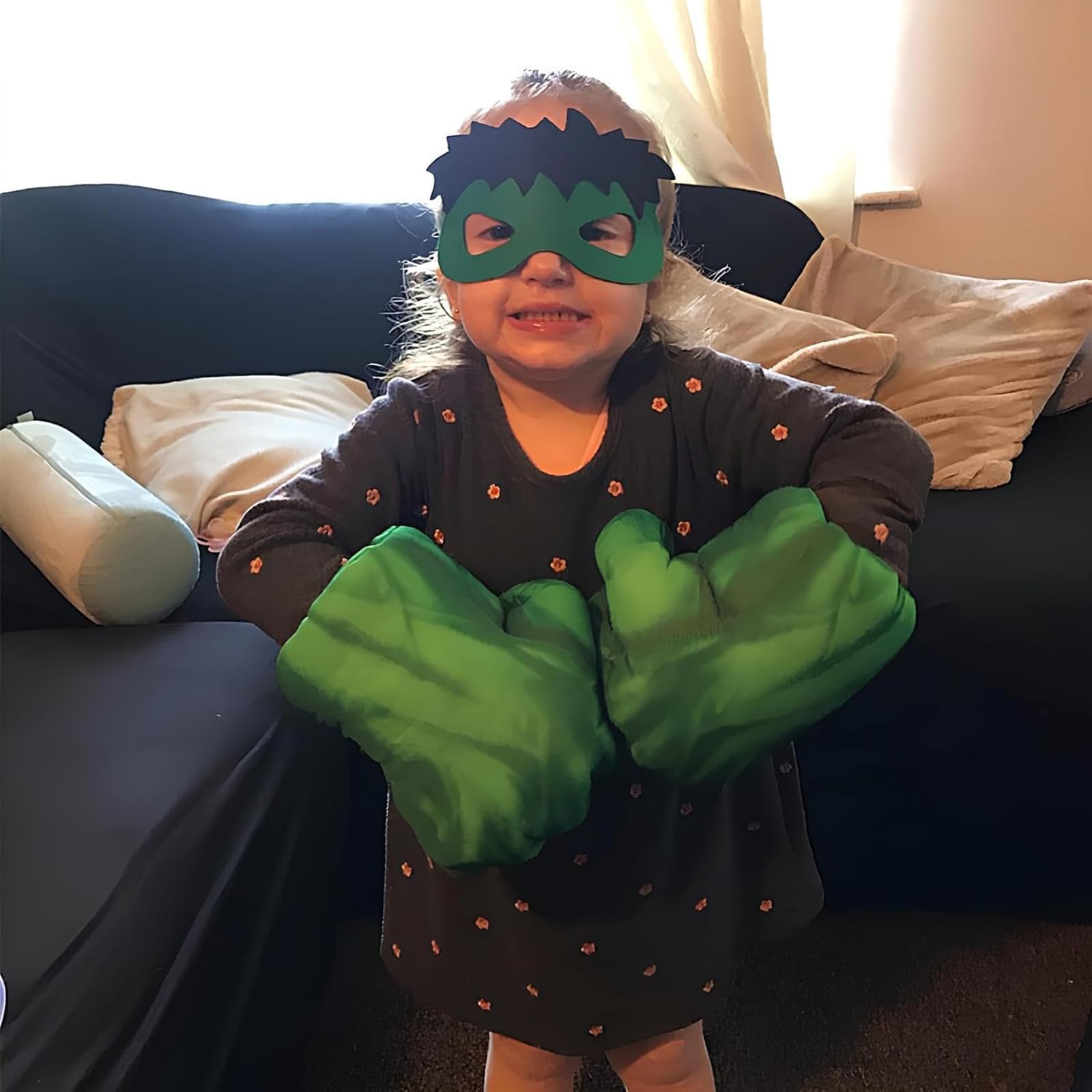 Guanti da Boxe Eroi - Guanti Morbidi in Schiuma per Cosplay, Natale, Halloween e Compleanno (1 Paio, Verde)