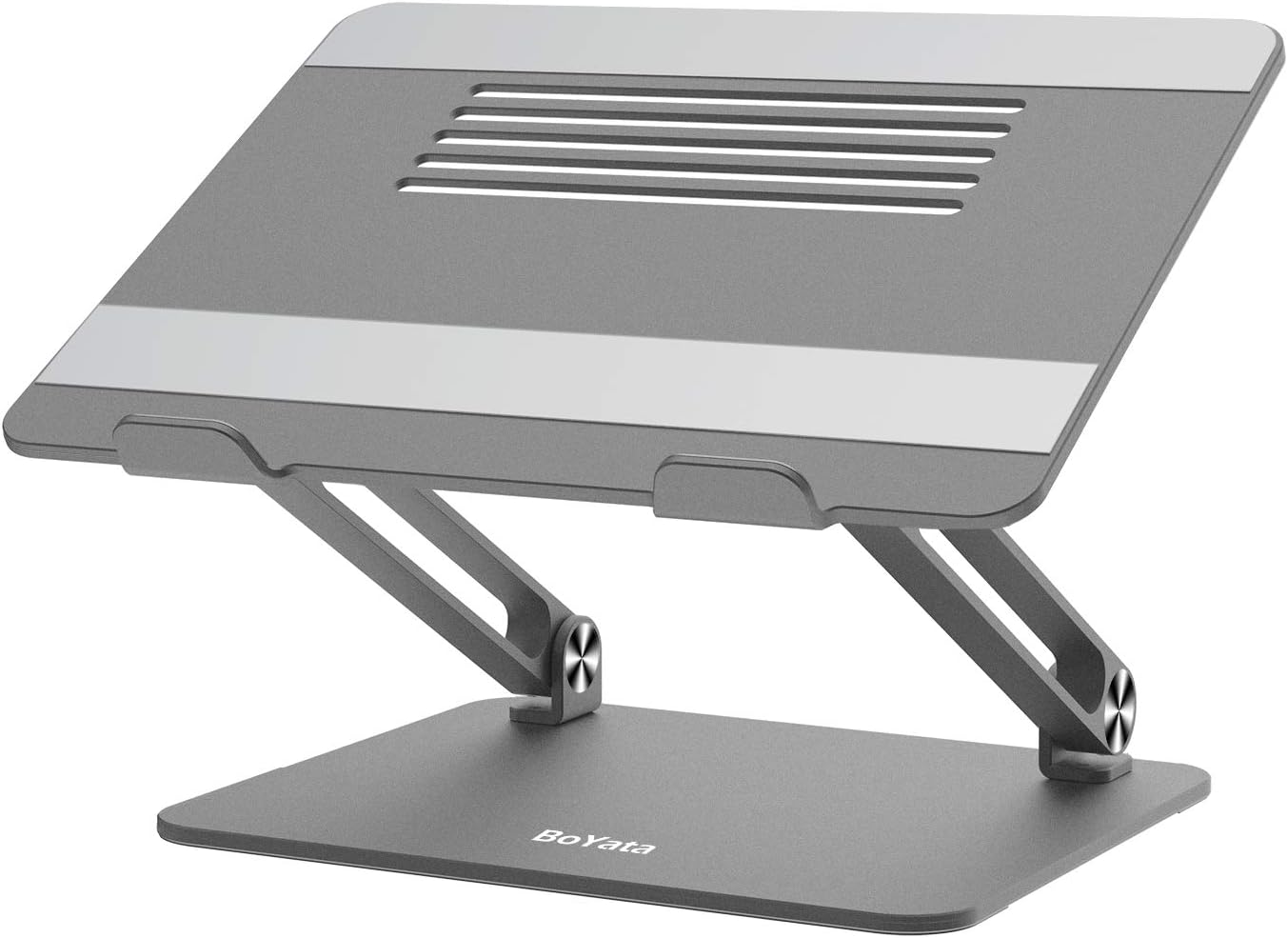 BoYata Laptop Stand, Adjustable Laptop Riser with SlideProof Silicone and