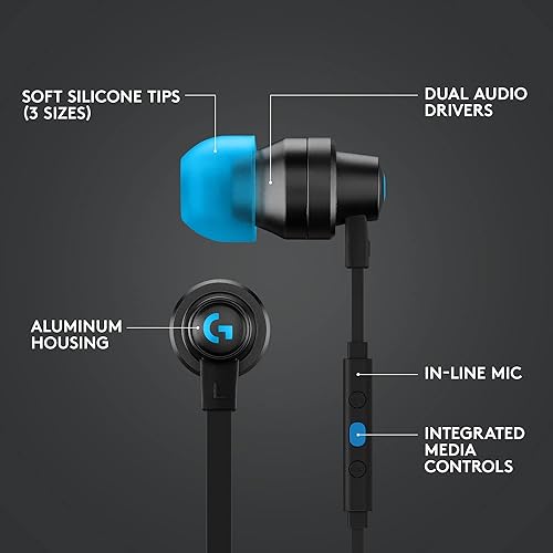 Miniatura 8 de Logitech G Auriculares para juegos 333 con controladores de audio duales micrófono en línea y control de volumen compatibles con