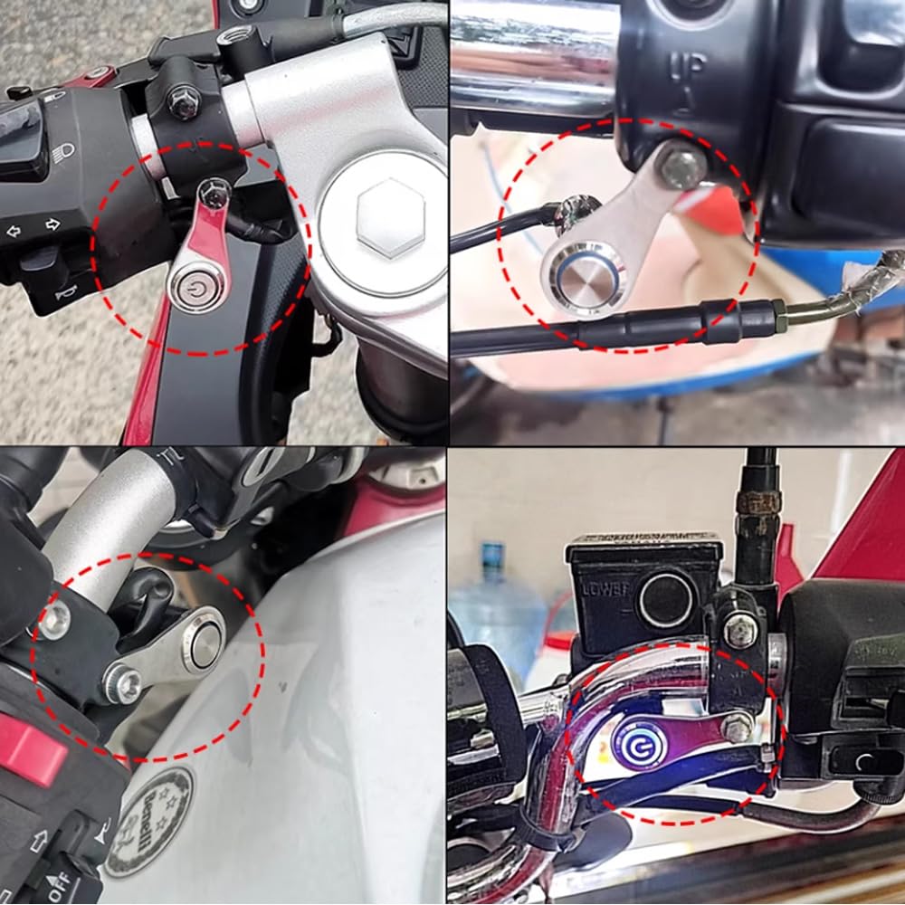 Gebildet Interruttore Momentaneo Universale in Acciaio Inossidabile LED Verde per Moto ON-OFF 5A/12V