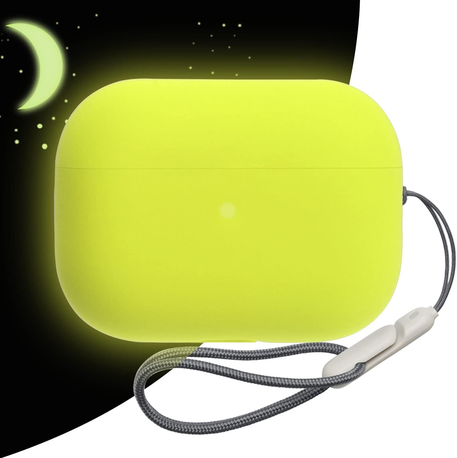 Oboe Soft Silicone Cover Compatible with Apple AirPods Pro 2 Case Protective Case with Anti-Lost Lanyard (Glow in Dark Green) [AIRPODS & Charging CASE NOT Included]