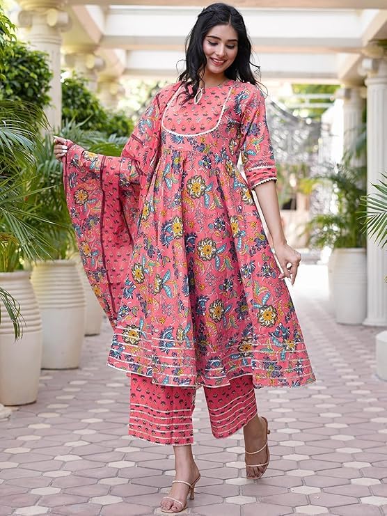 Image of Libas women's Cotton Kurta Sets | daily wear suit