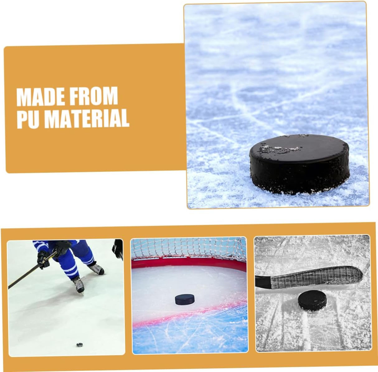 6pcs High Wear Resistant Ice Hockey Training Pucks for Practice Realistic Feel for Skill Refinement Safe Pu Material for All Ages