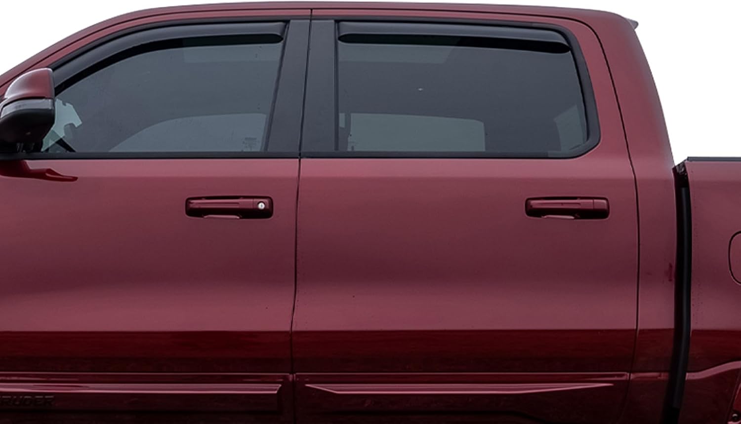 Black Horse Inside Channel Mount Smoke 4 PC Rain Guard Window Visor Sun Deflector Compatible with 2014-2018 Silverado/Sierra 1500 CrewCab|2015-2019 Silverado/Sierra 2500/3500HD CrewCab-14-CHSLCC-14-IN