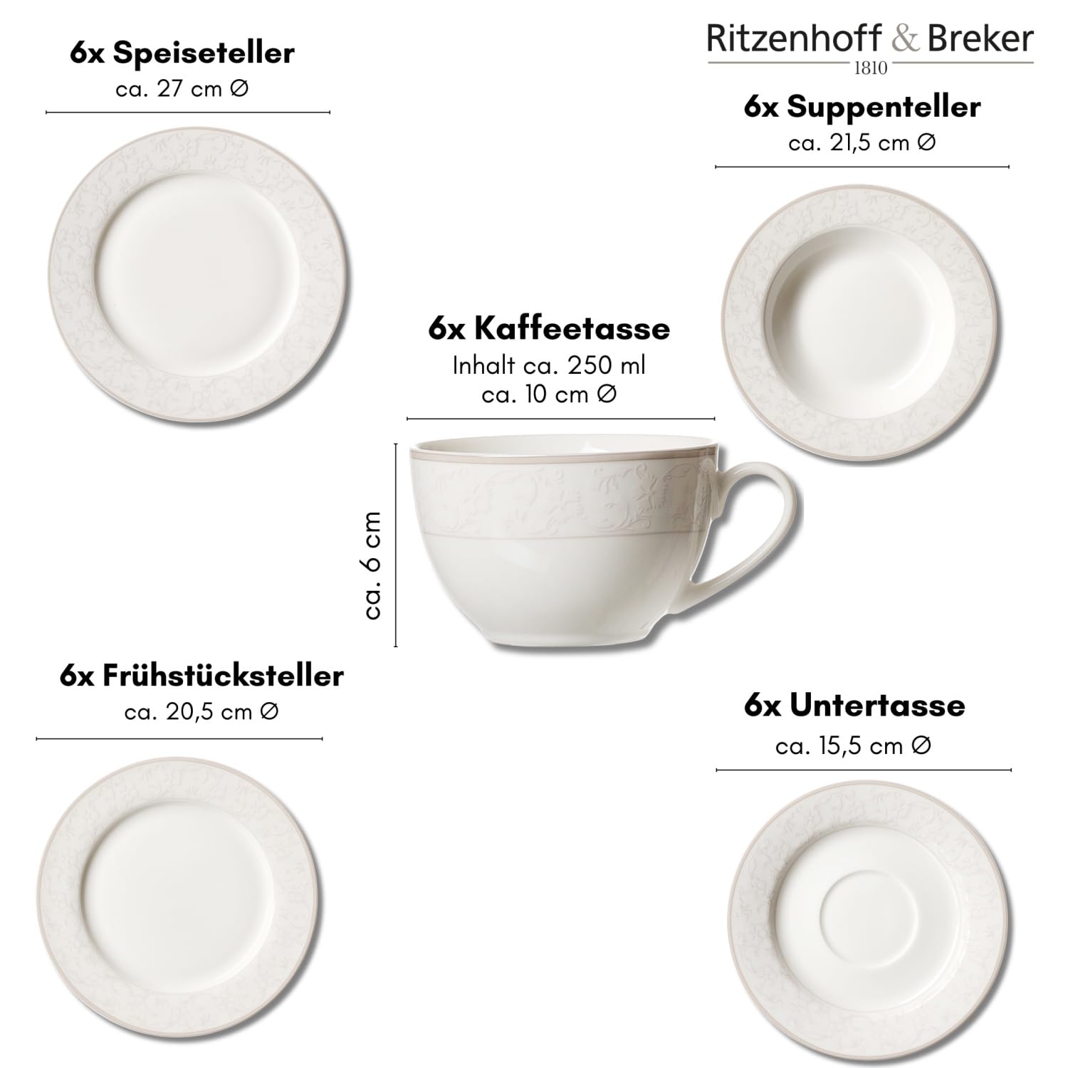 Ritzenhoff & Breker Kombiservice Isabella | 30-teilig | Porzellan