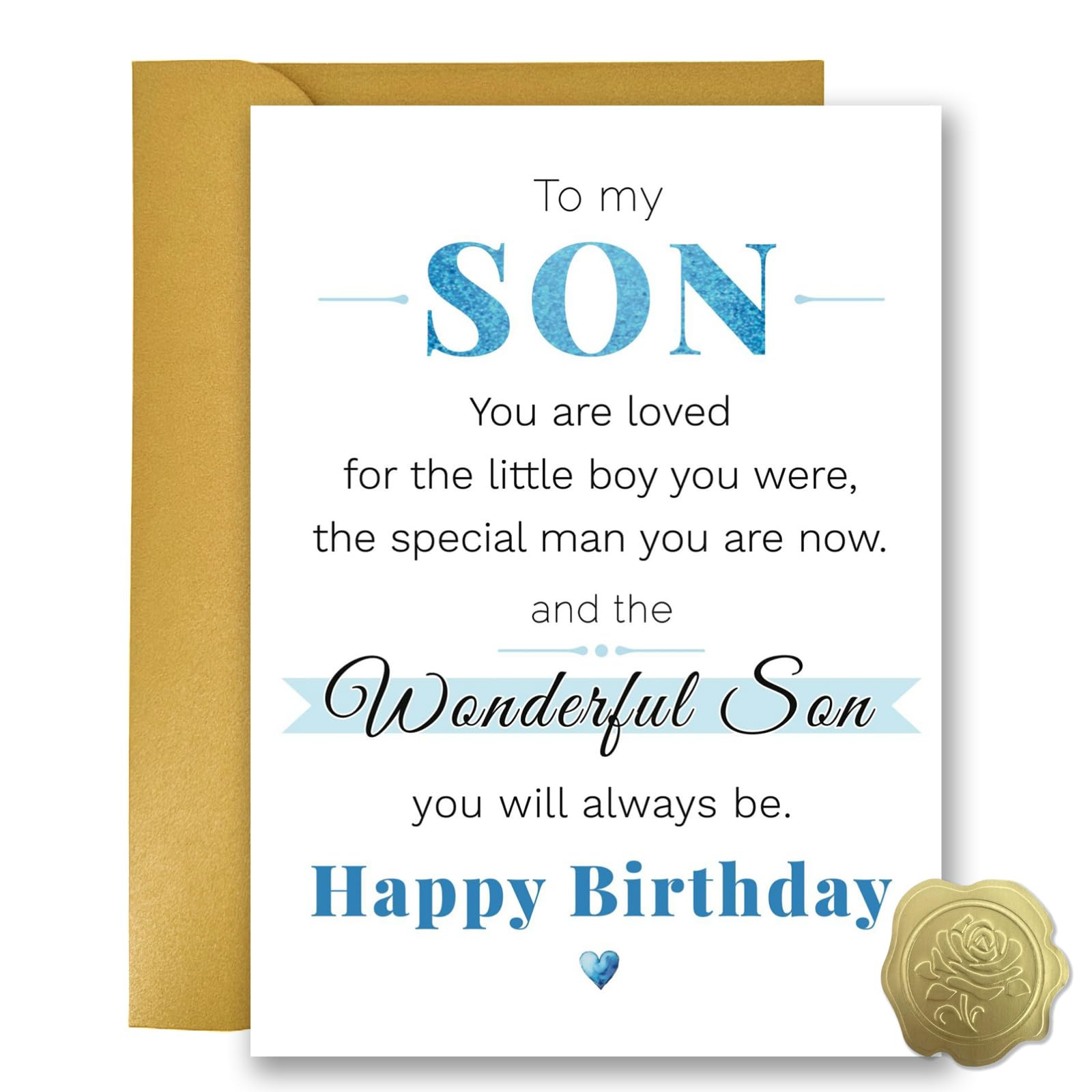 Lumoaster Birthday Card for Son - Son Birthday Card - Funny Birthdays Cards & Gifts for Adult Sons from Mom Dad - Birthdays Cards Sons B