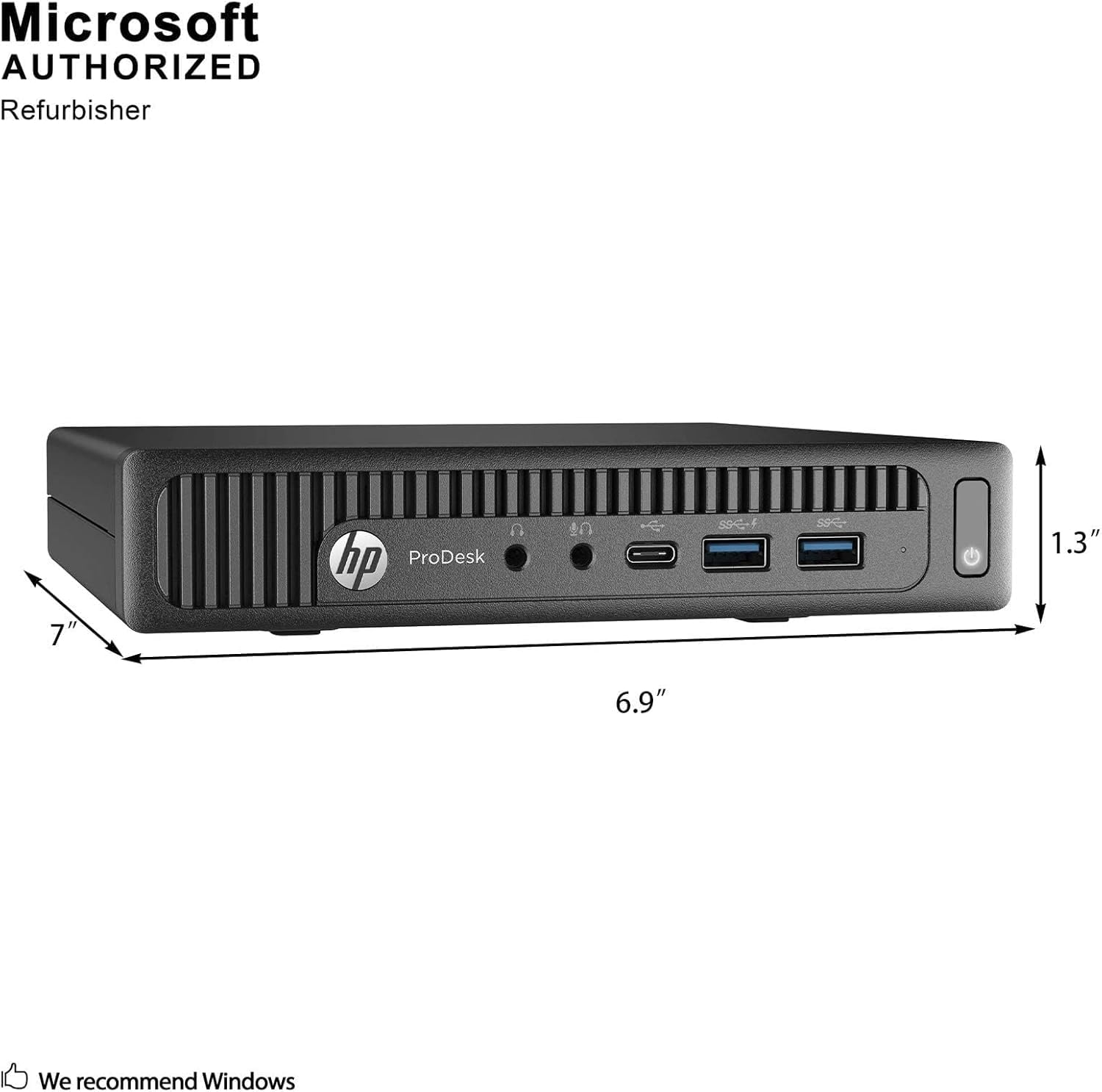 HP Prodesk 600 G2 Mini Ordinateur de Bureau, Intel Core i5-6500T, 8 Go de RAM, SSD 256 Go, WiFi, Bluetooth, Clavier QWERTY américain, Windows 11 Pro (Reconditionné)