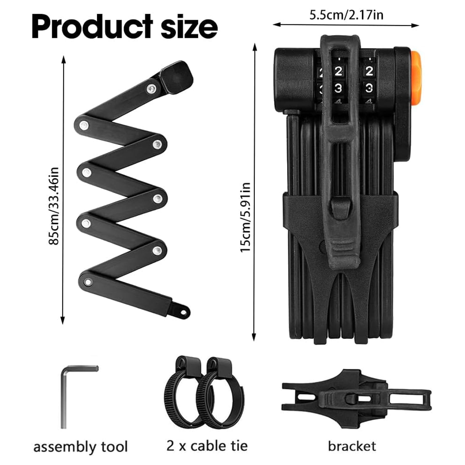Antivol Vélo Pliable pour Raleigh Merit/Militis/Mustang